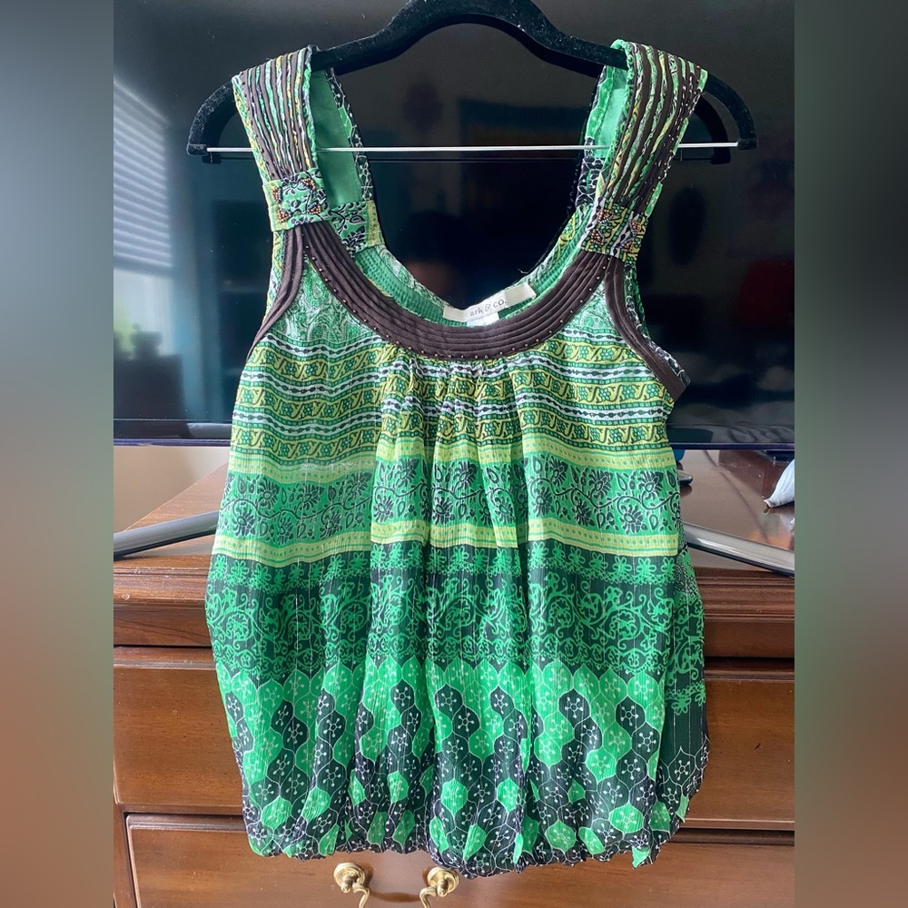 Ark & Co Embroidered Silk Tank S
